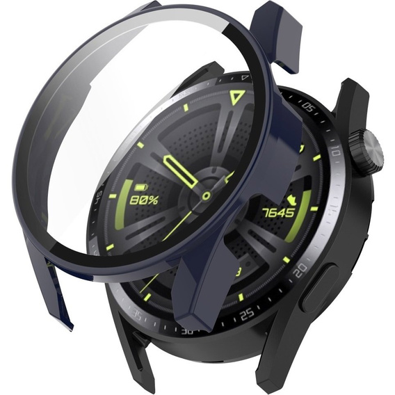 2w1 Etui + Szkło hartowane do Huawei Watch GT 3 42mm, Case, Granatowy