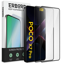 2x Szkło Hartowane do Xiaomi Poco X7 Pro, ERBORD 3D pełne, szybka na cały ekran