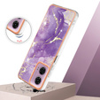 Etui ochronne do Motorola Moto G24 / G24 Power / G04, Marble Slim Case, ciemnofioletowe