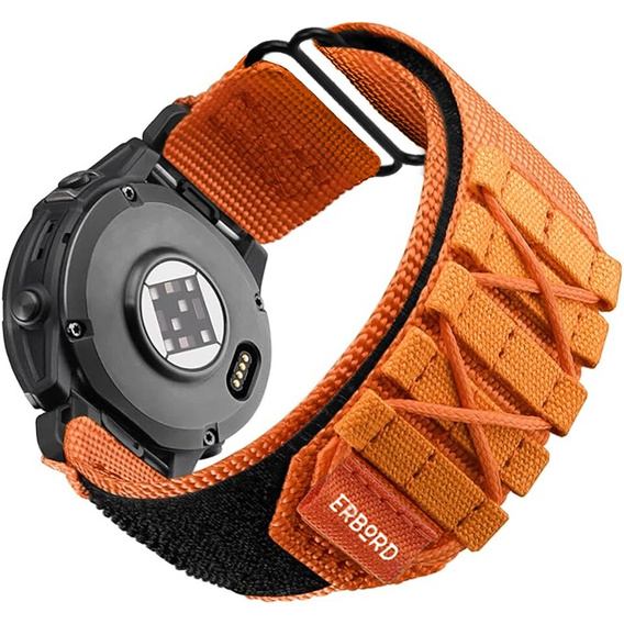 Pasek Nylonowy ERBORD Runner Quickfit do Garmin Fenix 5/6/6 PRO/7 Forerunner 965/955/945, Pomarańczowy