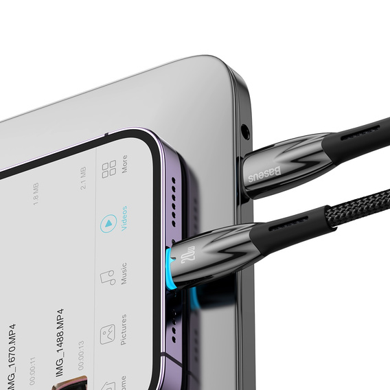 Baseus Glimmer – kabel USB‑C do Lightning 20 W 2 m - czarny