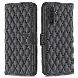 Etui z klapką do Samsung Galaxy A25 5G, BINFEN Wallet, czarne + szkło 9H