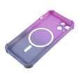 Etui silikonowe do iPhone 14 Plus, Gradient Magnetic, do MagSafe, fioletowe / szare
