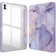 Etui do Samsung Galaxy Tab S11 Ultra, Smartcase Hybrid, z miejscem na rysik, Marble fioletowe