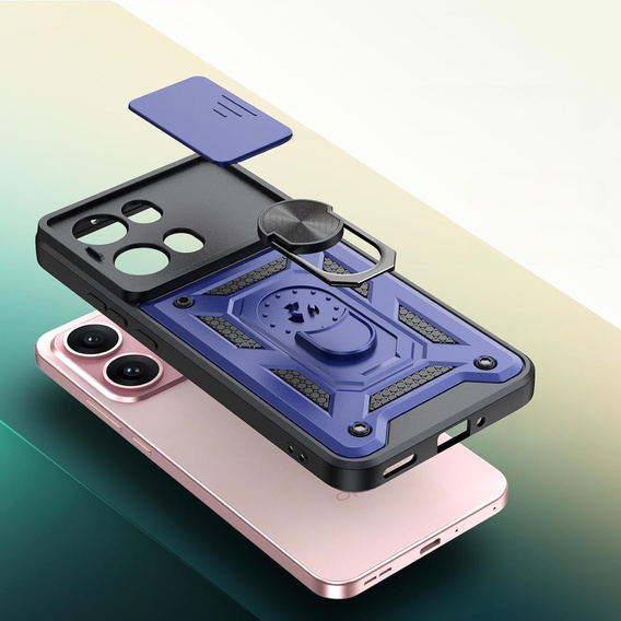 Etui pancerne do Oppo Reno 13 Pro, CamShield Slide, niebieskie