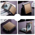 Etui do Samsung Galaxy Z Flip7, CASEME Litchi Leather, brązowe