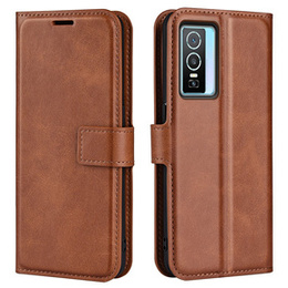 Etui Wallet do Vivo Y76 5G / Y76s 5G / Y74s, Protective Cover, Brown