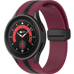 Pasek Silikonowy do Samsung Galaxy Watch 4/5/6/7/FE 40/42/43/44/45/46/47mm, Czerwony / Czarny