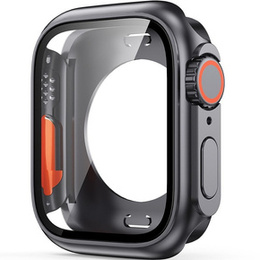 2w1 Pełne Etui + Szkło Hartowane do Apple Watch 4/5/6/SE 40MM, Grafitowe/Pomarańczowe