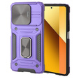 Etui pancerne do Xiaomi Redmi Note 13 5G, CamShield Slide, fioletowe + Szkło Hartowane 9H