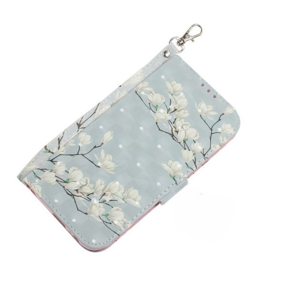 Etui z klapką do Oppo A17, Wallet, Magnolia Flowers szare