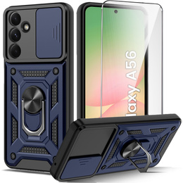 Etui pancerne do Samsung Galaxy A56, CamShield Slide, niebieskie + Szkło Hartowane 9H
