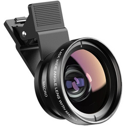 Apexel Uniwersalny Obiektyw 2w1 na klips do smartfona 37mm, Black