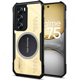 Etui do Realme 14X / Realme C75, z blaszką magnetyczne, przezroczyste / czarne