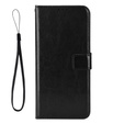 Etui z klapką do Samsung Galaxy S25 FE, Crazy Horse Wallet, czarne