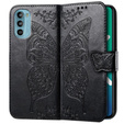 Etui z klapką do Motorola Moto G52 / G82 5G, Butterfly, czarne