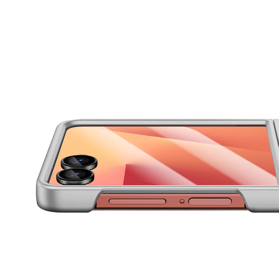 Etui do Samsung Galaxy Z Flip7, z błyszczącym wykończeniem - srebrne