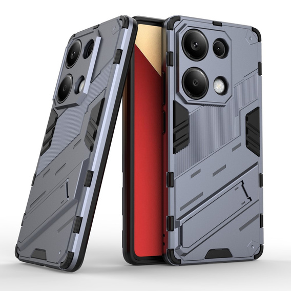 Etui do Xiaomi Redmi Note 13 Pro 4G / Xiaomi Redmi Note 14S / Xiaomi Poco M6 Pro 4G, Military kickstand, granatowe