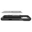 Etui Spigen do iPhone 17 Pro, Enzo Aramid MagSafe, carbon czarne / srebrne