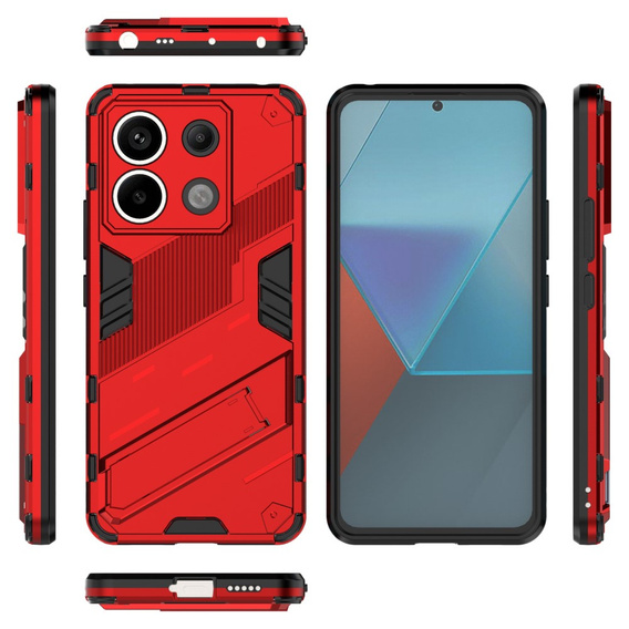 Etui do Xiaomi Redmi Note 13 Pro 5G, Military kickstand, czerwone