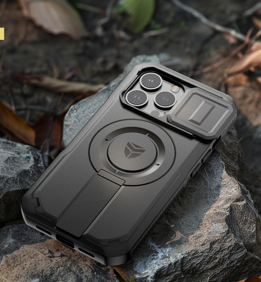 Etui pancerne do iPhone 13 Pro, Dexnor CamProtect MagSafe, z folią prywatyzującą, czarne (Dwie ramki)