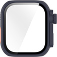 2w1 Etui + Szkło Hartowane do Huawei Watch Fit 4 Pro, Granatowe/Pomarańczowe