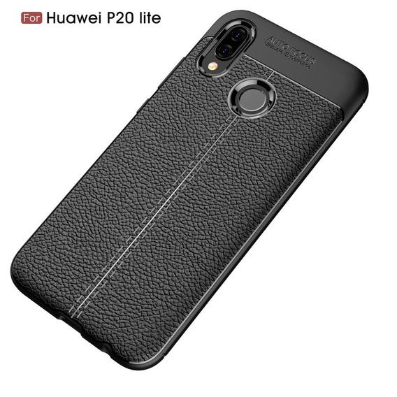Czarne Etui Football Grain TPU Case do Huawei P20 Lite