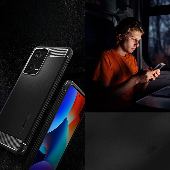 Etui Spigen do Redmi Note 12 Pro+ 5G, Rugged Armor, czarne