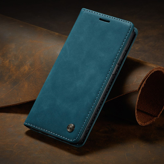 Etui CASEME do Xiaomi Redmi Note 10 / 10S, Leather Wallet Case, zielone