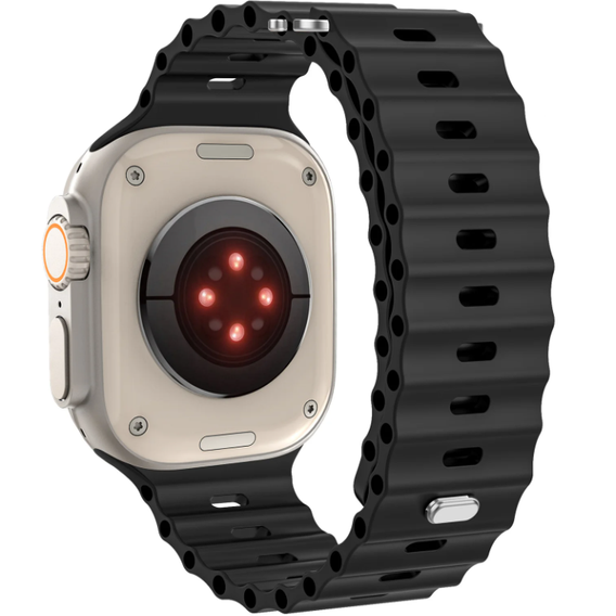 Pasek Silikonowy do Apple Watch 1/2/3/4/5/6/7/8/9/10/11/SE Ultra 1/2/3 42/44/45/46/49mm, Czarny