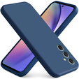 Zestaw Etui do Samsung Galaxy A54 5G, silicone lite, silikonowe, niebieskie + szkło