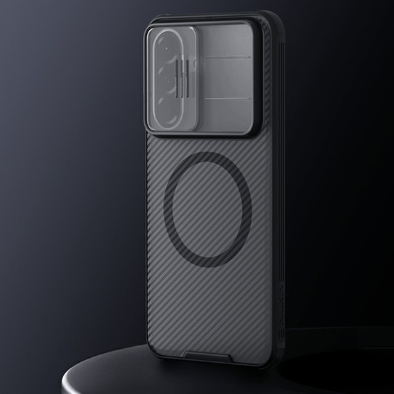 Etui Nillkin dla Samsung Galaxy A57 5G, CamShield Pro Magnetic, do MagSafe, przezroczyste / czarne