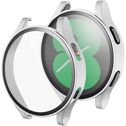 2w1 Etui + Szkło Hartowane do Samsung Galaxy Watch 4 40mm, Srebrne