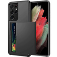 Etui do Samsung Galaxy S21 Ultra, Sliding Card Holder, czarne