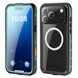 Etui Wodoodporne IP68 do iPhone 17 Pro Max, SHELLBOX MagSafe, niebieskie