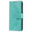 Etui z klapką do Samsung Galaxy A15, Mandala Flower, zielone + szkło 9H