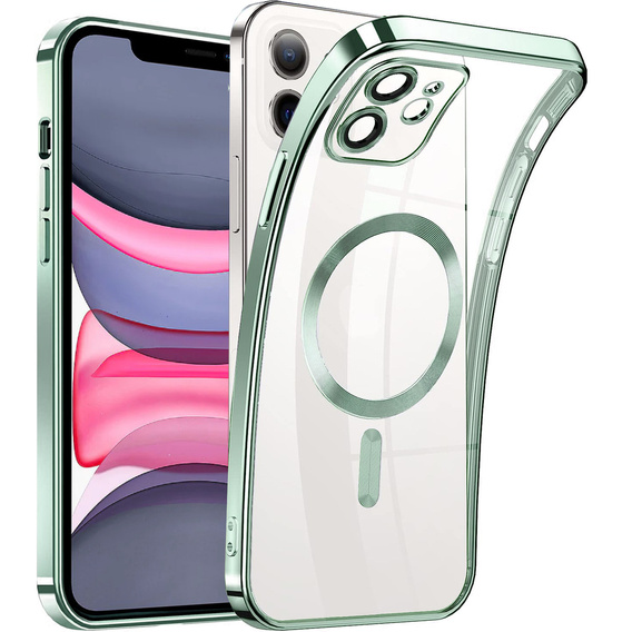 Zestaw Etui do iPhone 11, MagSafe Hybrid, zielone + szkło