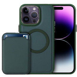 Etui do iPhone 14 Pro Max, Skin-touch MagSafe, zielone