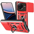 Etui pancerne do Xiaomi Poco F7 Pro, CamShield Slide, czerwone