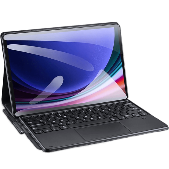 Etui z klawiaturą do Samsung Galaxy Tab S10 Lite / S10 FE / S9 FE / S9, Dux Ducis Pen Slot TouchPad Leather, czarne