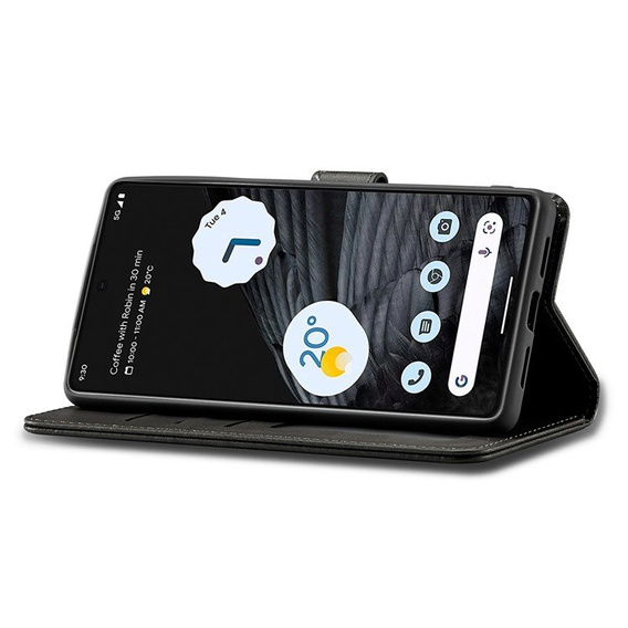 Etui z klapką do Google Pixel 7 Pro 5G, LC.IMEEKE, czarne