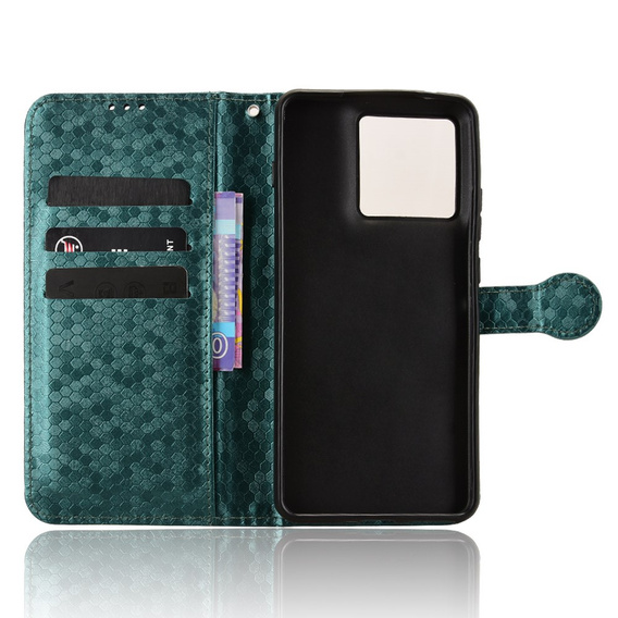 Etui z klapką do Motorola Edge 70, Wallet Rhombus, zielone