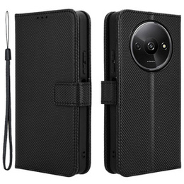 Etui z klapką do Xiaomi Redmi A3, Wallet Smart Magnet, czarne