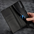 Etui z klapką do Samsung Galaxy A56 5G, Carbon LC.IMEEKE, czarne