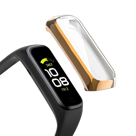 Etui z osłoną na ekran do Samsung Galaxy Fit 2 SM-R220, Różowe złoto