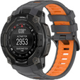 Pasek silikonowy do Garmin Instinct 3 Solar / Instinct 3 AMOLED 45mm – sportowy, szaro-pomarańczowy