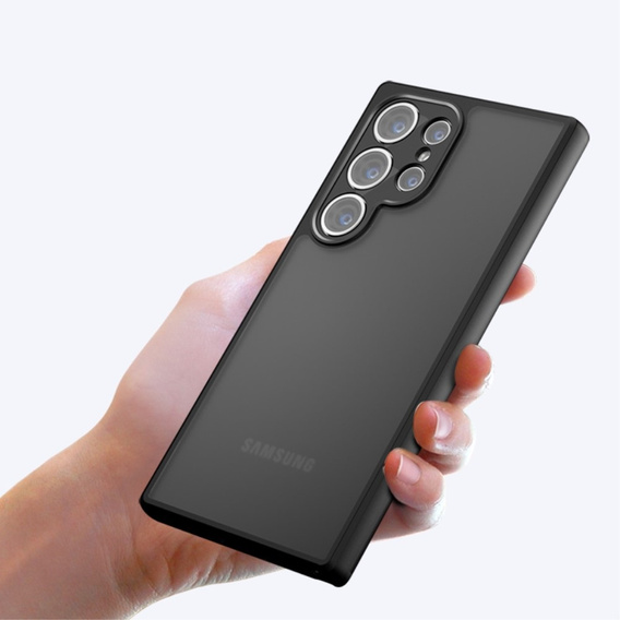 Etui do Samsung Galaxy S24 Ultra, Fusion Hybrid, z ochroną aparatu, przezroczyste / czarne