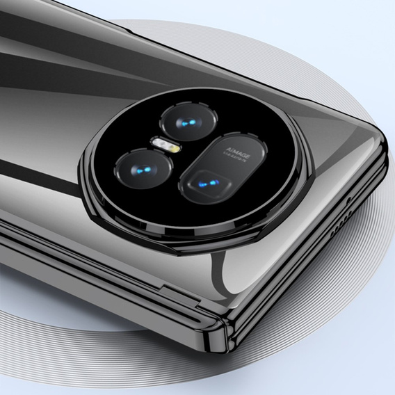 Etui GKK do Honor Magic V5 5G, z podstawką i wbudowanym szkłem, czarne