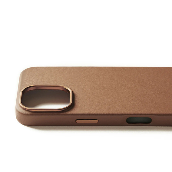 Etui Mujjo Skórzane do iPhone 16, MagSafe, brązowe
