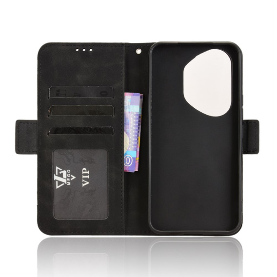 Etui z klapką do Honor 400 Pro 5G, Card Slot, czarne